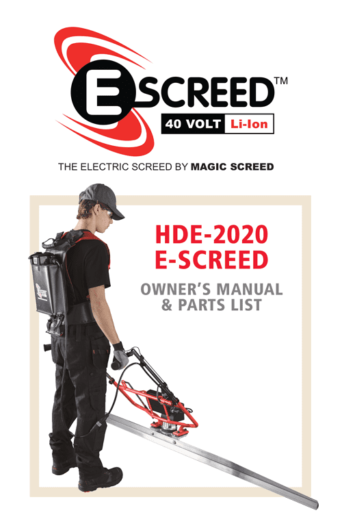 Magic Screed and EScreed Parts book and owner