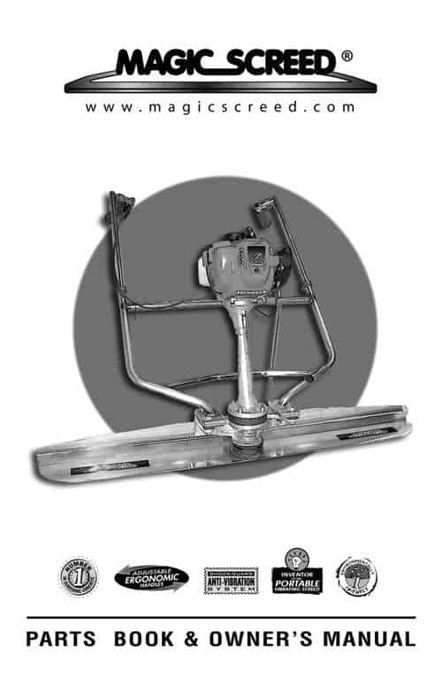 Magic Screed and EScreed Parts book and owner