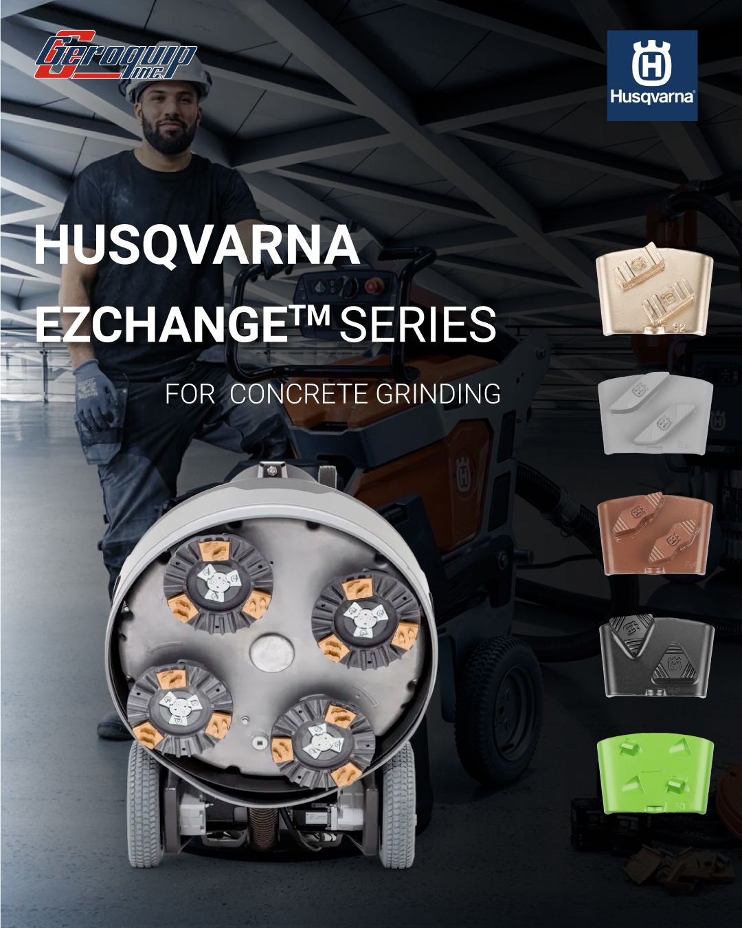 Husqvarna EZchange series - concrete grinding